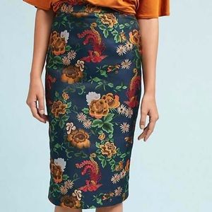 Anthropologie Isla Maude Jacquard Pencil Skirt